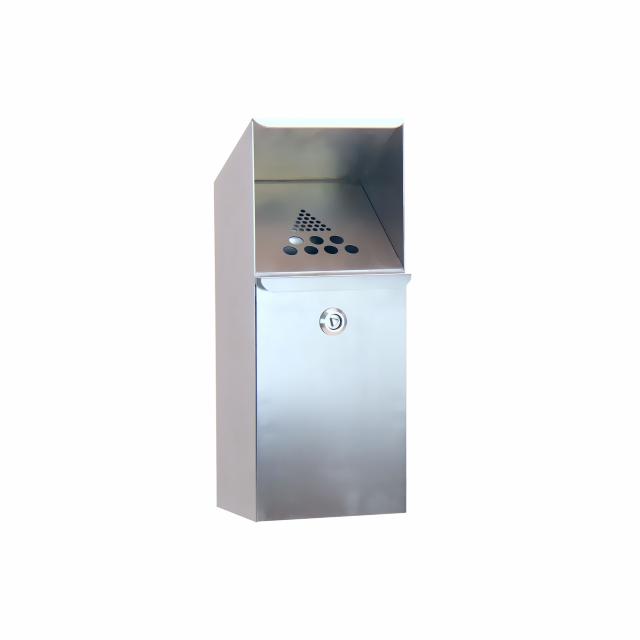 Aschenbecher Modell 1104 Wandmontierte 3,5 Liter Gebürsteter Stahl
