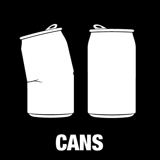 Piktogramm Cans 15x15 cm Konturschnitt Weiß