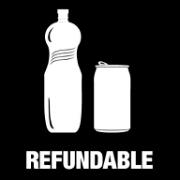 Piktogramm Refundable 15x15 cm Konturschnitt Weiß