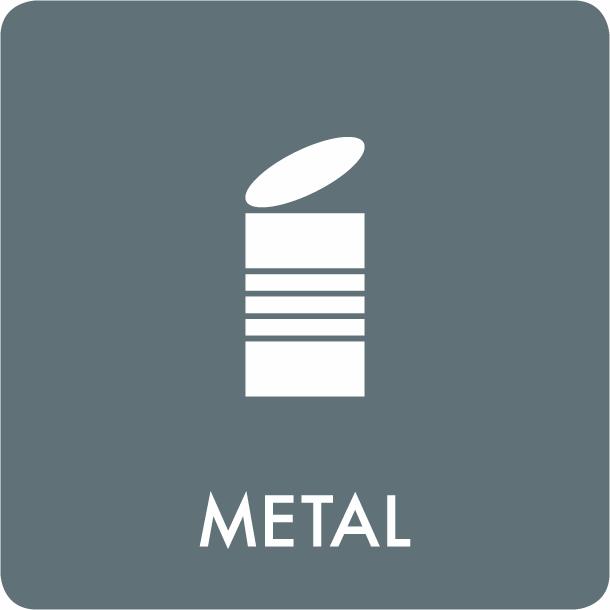Piktogramm Metal 12x12 cm Aufkleber Grau