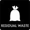 Piktogramm Residual waste 12x12 cm Aufkleber Schwarz