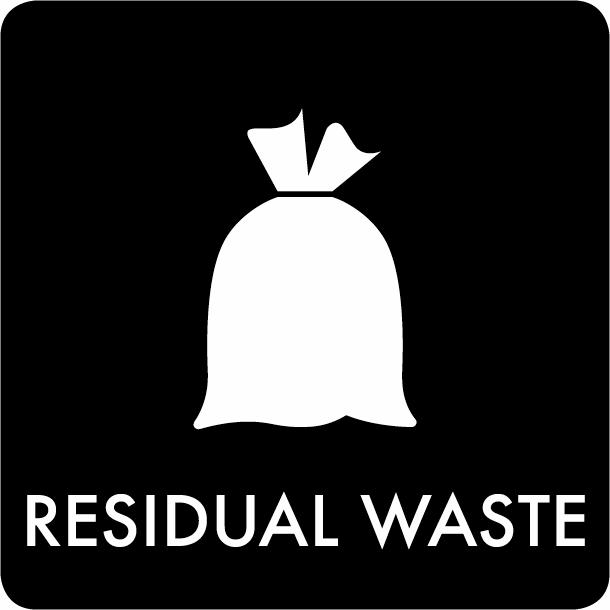 Piktogramm Residual waste 12x12 cm Aufkleber Schwarz