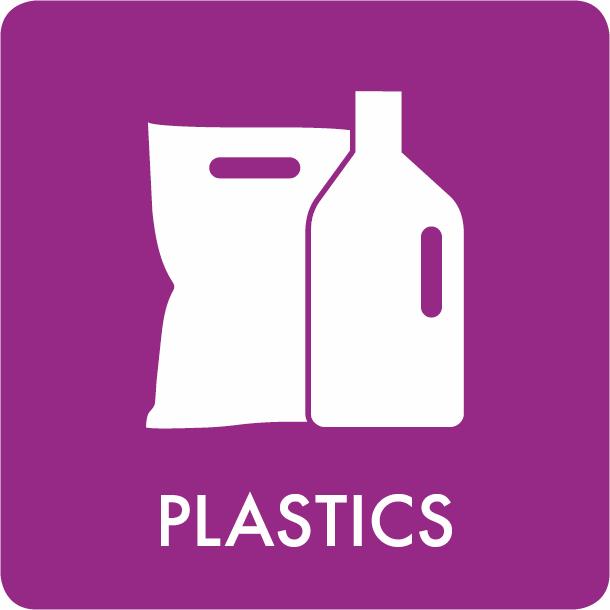 Piktogramm Plastics 12x12 cm Aufkleber Lila