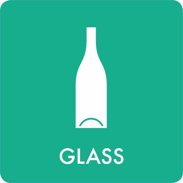 Piktogramm Glass 12x12 cm Aufkleber Grün