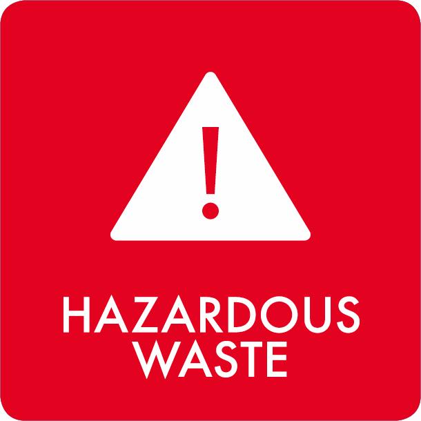 Piktogramm Hazardous waste 12x12 cm Aufkleber Rot