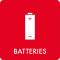 Piktogramm Batteries 12x12 cm Aufkleber Rot