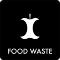 Piktogramm Food waste 12x12 cm Aufkleber Schwarz