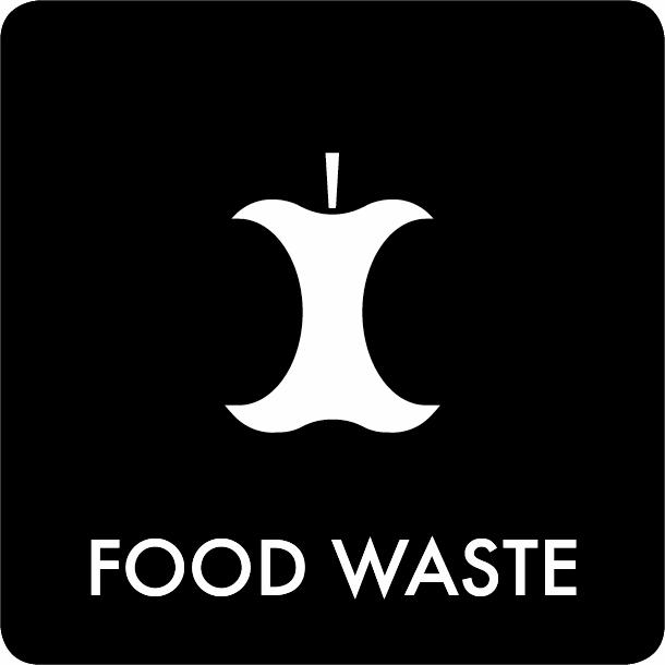 Piktogramm Food waste 12x12 cm Aufkleber Schwarz