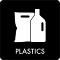 Piktogramm Plastics 12x12 cm Aufkleber Schwarz