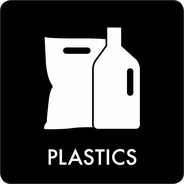 Piktogramm Plastics 12x12 cm Aufkleber Schwarz