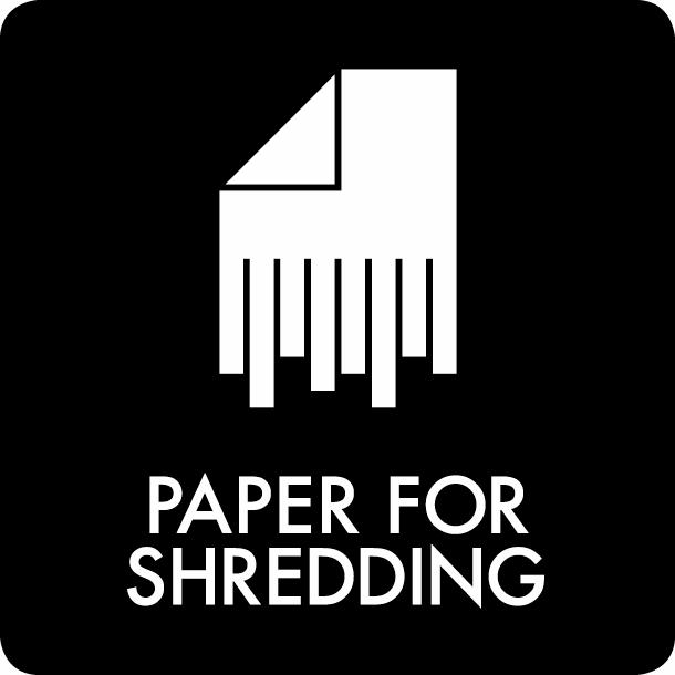 Piktogramm Paper for shredding 12x12 cm Aufkleber Schwarz