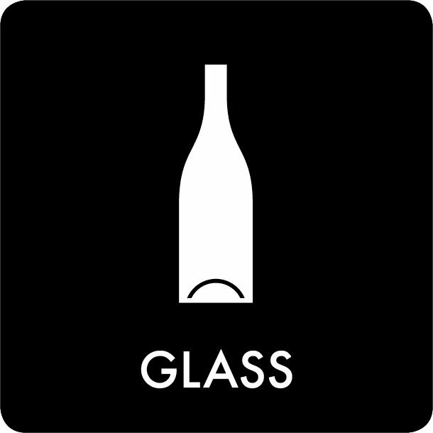 Piktogramm Glass 12x12 cm Aufkleber Schwarz