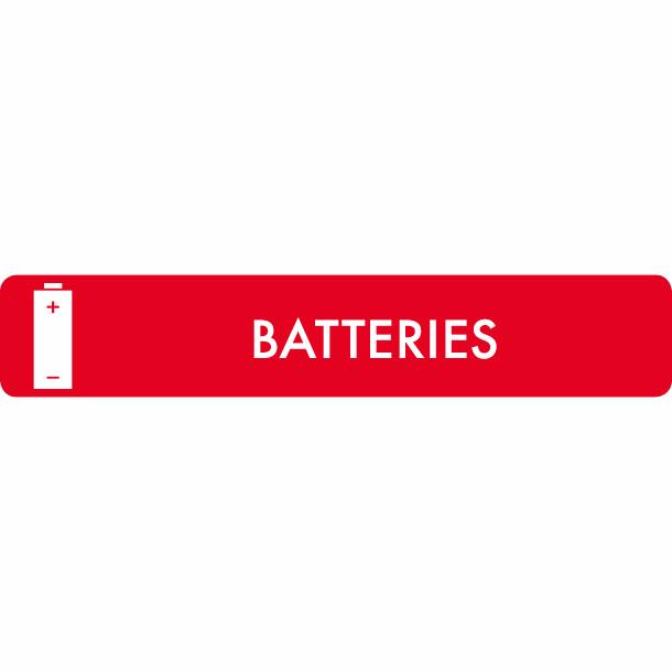 Piktogramm Batteries 16x3 cm Aufkleber Rot