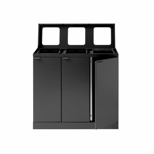 Bica Modell 870 Abfalltrennung 3x45 Liter Drei Öffnungen Anthrazit