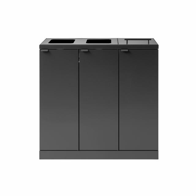Bica Modell 873 Abfalltrennung 3x65 Liter Deckel/Öffnungen offen Anthrazit