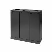 Bica Modell 875 Abfalltrennung 3x65 Liter Deckel/Geformte Öffnungen Anthrazit