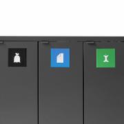 Bica Modell 875 Abfalltrennung 3x65 Liter Deckel/Geformte Öffnungen Anthrazit