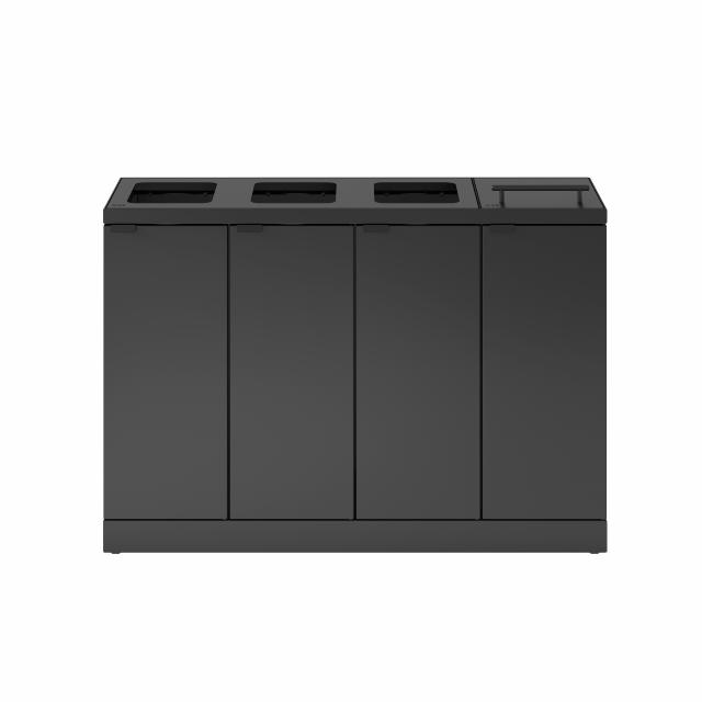 Bica Modell 883 Abfalltrennung 4x45 Liter Deckel/Drei Öffnungen Anthrazit