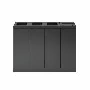 Bica Modell 892 Abfalltrennung 4x60 Liter Deckel/Öffnungen offen Anthrazit
