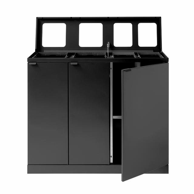 Bica Modell 950 Abfalltrennung 2x65 + 2x45 Liter Mit Regalen Anthrazit