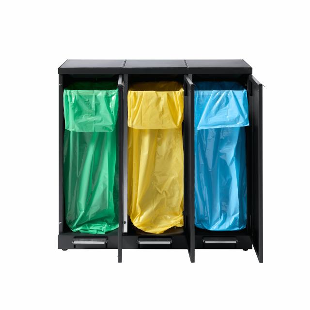 Bica Modell 976 Abfalltrennung 3x65 Liter Fußpedale Anthrazit