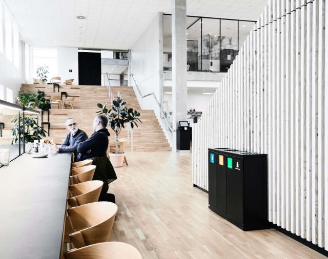 Abfallsortierung in der Kantine im Agro Food Park in Aarhus