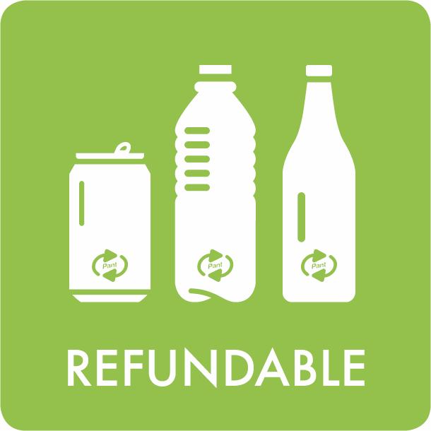 Piktogramm Refundable 12x12 cm Aufkleber Hellgrün