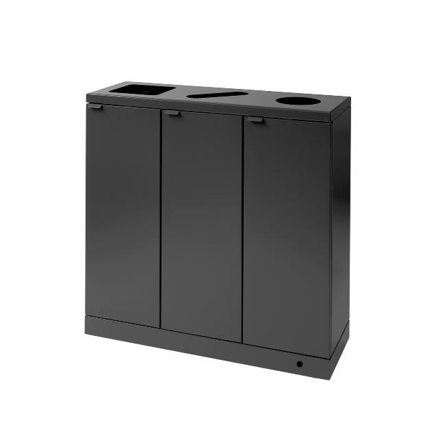 Bica Modell 869 Abfalltrennung 3x65 Liter Geformte Öffnung Anthrazit