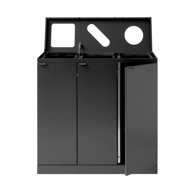 Bica Modell 869 Abfalltrennung 3x65 Liter Geformte Öffnung Anthrazit